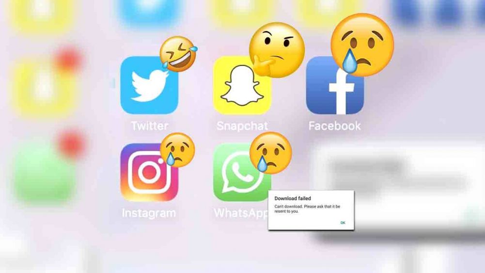 Ilustrasi Facebook WhatsApp Instagram Down