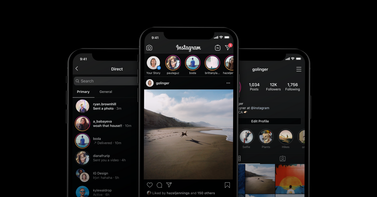 Tampilan Mode Gelap Instagram