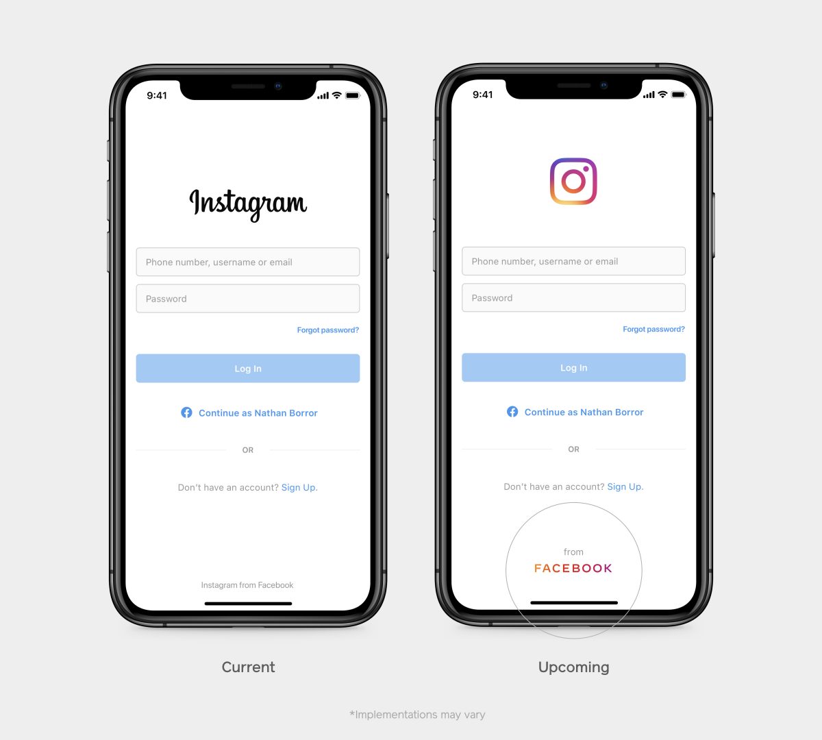 Perubahan Logo Facebook di Instagram